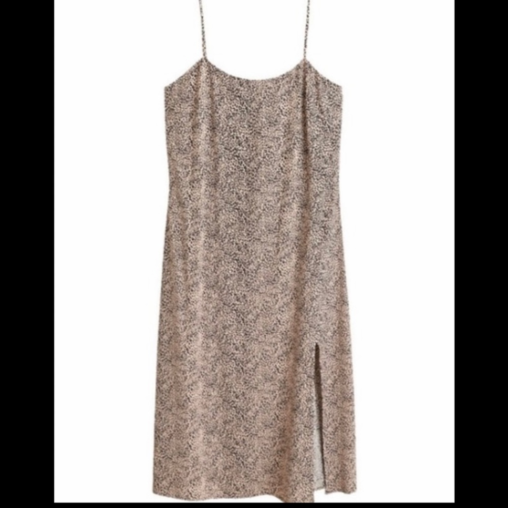 Mango Leopard Print Slit Dress